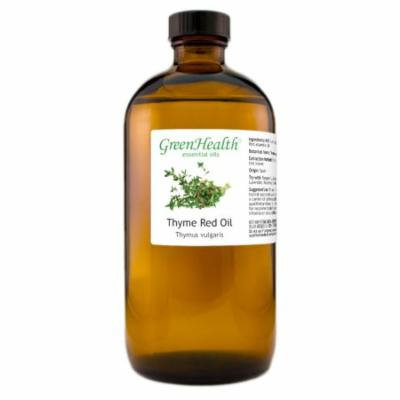 Thyme Red Essential Oil - 16 fl oz (473 ml) Glass Bottle w/ Cap - 100% Pure Essential Oil by GreenHealth