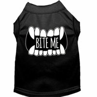 Bite Me Screen Print Dog Shirt Black Lg (14)