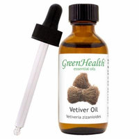 Vetiver Essential Oil - 2 fl oz (59 ml) Glass Bottle w/ Cap and Glass Dropper - 100% Pure Essential Oil by GreenHealth