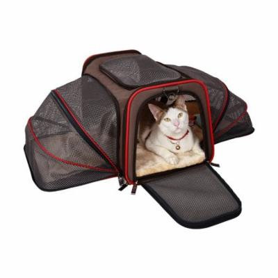 Aleko Heavy Duty Expandable Pet Carrier for Travel - Large - Brown