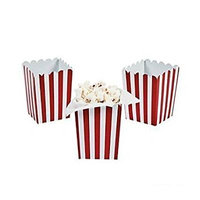Mini Red Striped Popcorn Boxes (Pack of 1)