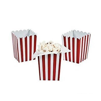 Mini Red Striped Popcorn Boxes (Pack of 1)