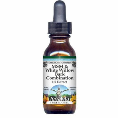 MSM & White Willow Bark Combination Glycerite Liquid Extract (1:5) - Chocolate Flavored (1 oz, ZIN: 522755) - 2-Pack