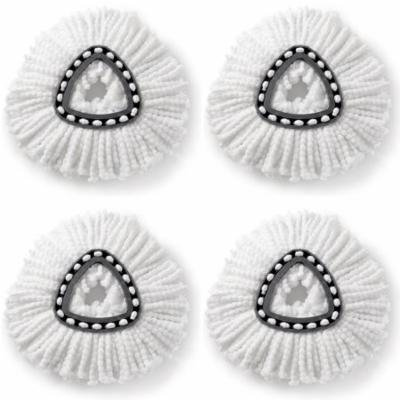 4-pack 360 Rotating Wheels Microfiber Mop Easy Cleaning Mopping Wring Refill Replacement Heads for O-Cedar Universal Most Of the Spin Mop