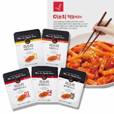 MISS LEE Korean Foods Topokki Ddeokbokki Stir-fried Rice Case Sauce, Level 4 Hot - Pack of 3