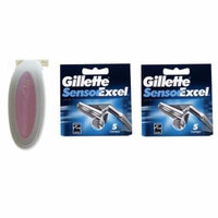 Sensor Excel Women's Compatible Razor (Pink) + Gillette Sensor Excel Cartridges 5 Ct (Pack of 2)