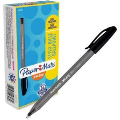 Papermate InkJoy 100 Ballpoint Stick Pen, 1mm, Black, Dozen