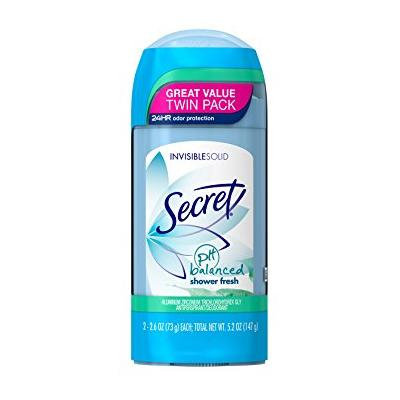 Secret Invisible Solid Antiperspirant & Deodorant Shower Fresh 2.6 oz. x 2 pack(pack of 12)