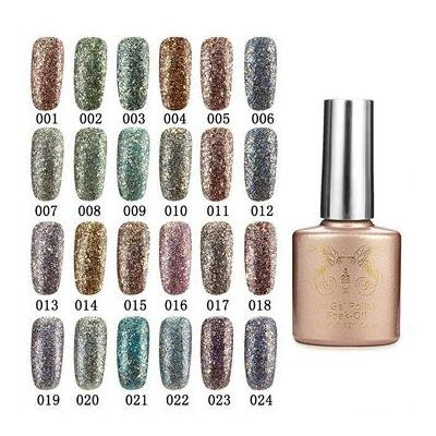 Nail Gel & Polish - 24 Colors Glitter Diamond-Sliver Micro Grain Nail Art Uv Gel Polish Soak Off Dreamlike - 1PCs
