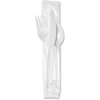 Dixie(R) Utensil Sets With Napkins, White, Box Of 250