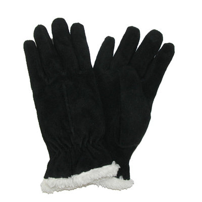 totes ISOTONER Size Xlarge Womens Suede with Sherpa Spill Winter Gloves, Black