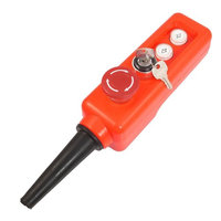Red Sign Emergency Stop 2 Position Key Lock Momentary Up Down Hoist Crane Pushbutton Switch