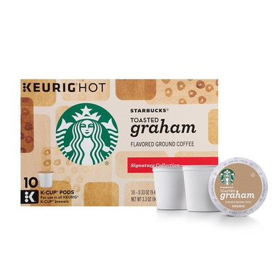 Starbucks Toasted Graham Flavored Blonde Light Roast Single Serve Coffee for Keurig Brewers, 6 Boxes of 10 (60 Total K-Cup pods)