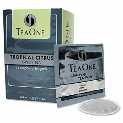 JAVA TRADING CO 20700 Tea Pods, Tropical Citrus Green, 14/Box