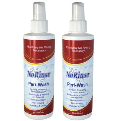 Cleanlife Products No Rinse Peri-Wash Body 8 oz Spray Bottle (Set of 2) Cleans & Deodorizes