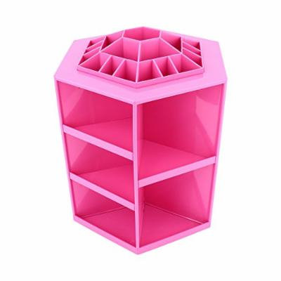 Yosoo Rotating Acrylic Cosmetic Revolving Makeup Organizer Cosmetics Storage Holds 360-degree Spinning Great for Salons or for Cosmetic Divas (Pink)