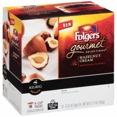 Folgers Gourmet Selections Hazelnut Cream Coffee K-Cup Packs 0.31 oz 18 ct