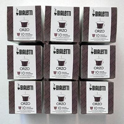 Bialetti Coffee Barley Compatible Nespresso - Set 9 packages of 10 capsules - Gold