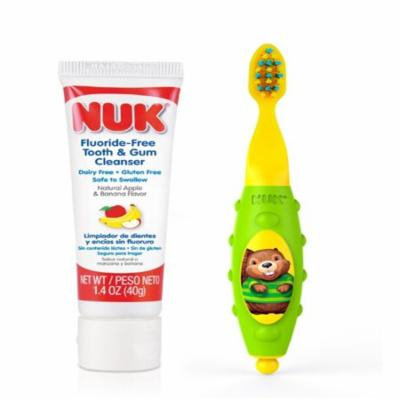 NUK, Grins & Giggles Toddler Toothbrush Set, 12+ Months, 1 Cleanser & 1 Brush(pack of 6)