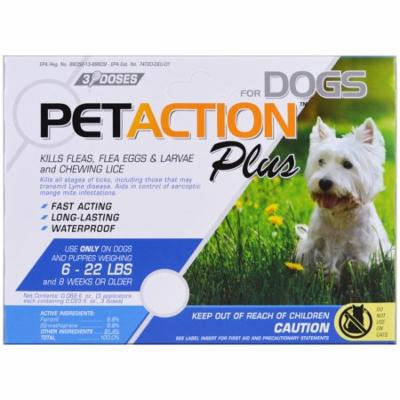 Pet Action Plus, For Small Dogs, 3 Doses - 0.023 fl oz(pack of 4)