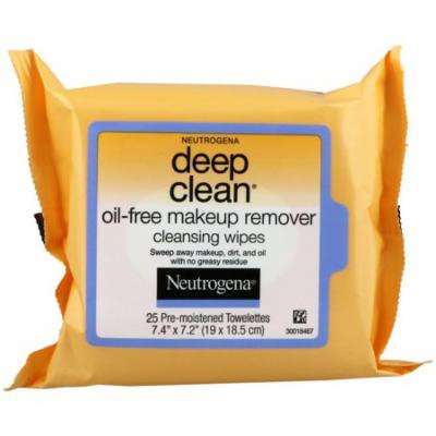 Neutrogena, Deep Clean, Oil-Free Makeup Remover Cleansing Wipes, 25 Towelettes(pack of 12)