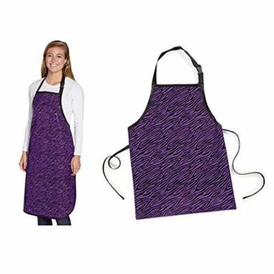 Value Grooming Apron Bright Colored Zebra Printed Quality Groomers Salon Aprons(Purple)