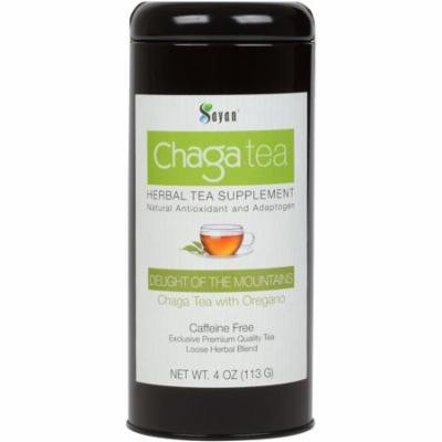 Sayan Siberian Chaga Mushroom Loose Tea with Oregano - Exclusive Blend of Raw and Extract Powder, 4 Oz Wild Harvested and Caffeine Free