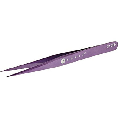 Tronex 3C-S2b Purple Color Short General Purpose Style 3C Economy Tweezers