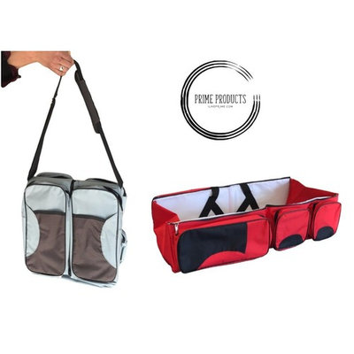 Prime - Multi Functional 3 in 1 Diaper Bag, Travel Bag, Travel Bassinet, and Portable Changing Table