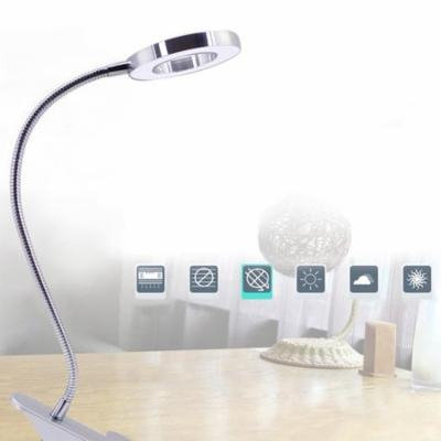 EECOO Desk Magnifier LED USB Tattoo Beauty Magnifier Lamp, 2.5X Cold Light Magnifying Lamp Metal Tube Clip Swing Arm Desk Lamp Tattoo Lamp for Eyebrow Tattoo Manicure Eyelash Extension Read