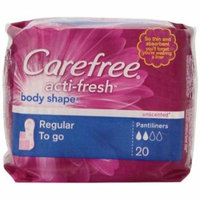 Carefree Body Shape Pantiliners, Regular To Go Unscented, 20 ct