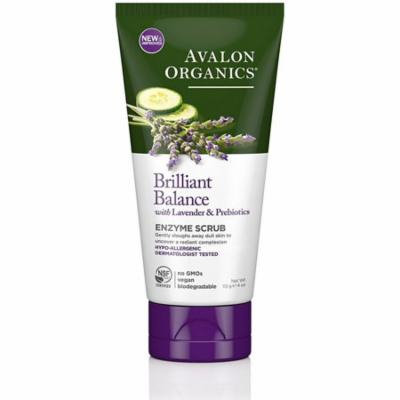 3 Pack - Avalon Organics Brilliant Balance with Lavender & Prebiotics Enzyme Scrub 4 oz