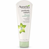 3 Pack - Aveeno Active Naturals Positively Radiant 60 Second In-Shower Facial Cleanser 5 oz