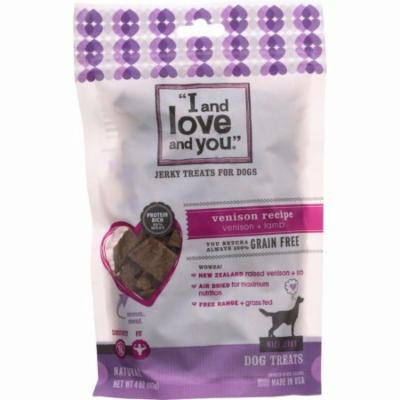 I And Love And You Dog Treats - Nice Jerky - Venison And Lamb Bites - 4 Oz - Pack of 6