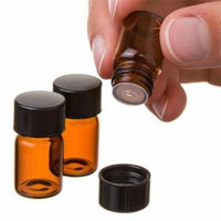 Binmer 12pc 2 ml Amber Essential Oil Bottle with Orifice Reducer and cap