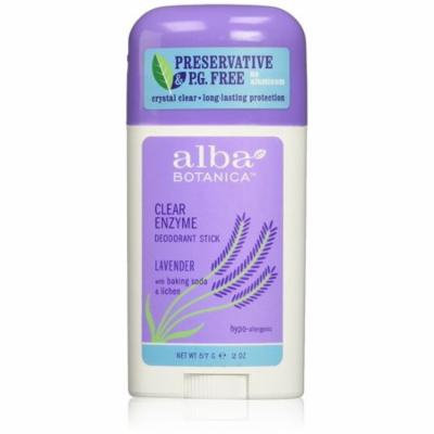 4 Pack - Alba Botanica Clear Enzyme Deodorant Stick, Lavender 2 oz