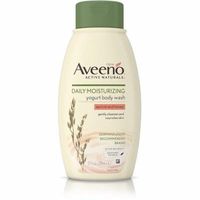 3 Pack - AVEENO Active Naturals Daily Moisturizing Body Yogurt Body Wash, Apricot & Honey 12 oz