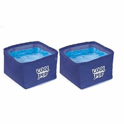 Cooling Dog Bowls - Portable Water Resistant Bowl with Cooler Insert Bulk Packs(2 Bowls)