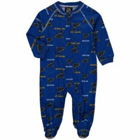 St. Louis Blues Infant Team Print Raglan Zip Coverall - Blue