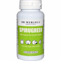 Dr. Mercola, SpiruGreen, For Cats, Dogs, Birds & Fish, 500 mg, 180 Tablets(pack of 2)