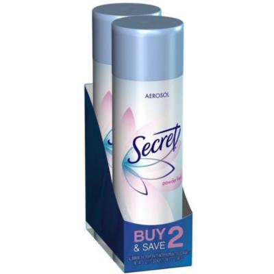 2 Pack - Secret Aerosol Deodorant Spray, Twin Pack, 6 oz each Can, Powder Fresh 2 ea