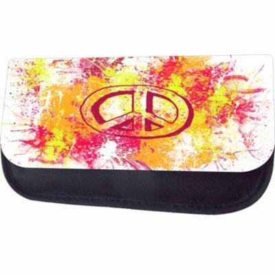 Watercolor Splash Peace Sign Jacks Outlet TM Nylon-Lined Cosmetic Case