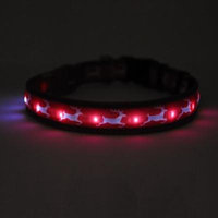 Yellow Dog Orion LED Collar - Reindeer Print (Small to Extra Large)