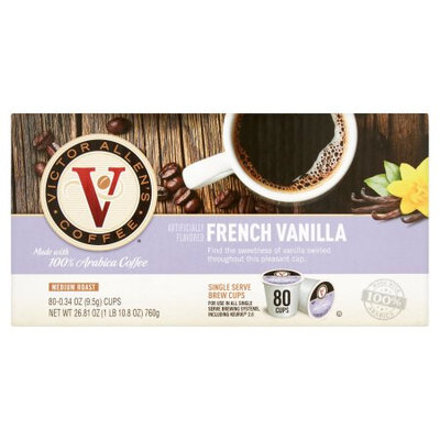 Victor Allen Coffee French Vanilla Single Serve K-cup, 80 Count (Compatible with 2.0 Keurig Brewers)