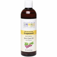 2 Pack - Aura Cacia Natural Skin Care Oil with Vitamin E, Harmonizing Grapeseed 16 oz