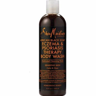 4 Pack - Shea Moisture African Black Soap Eczema & Psoriasis Therapy Body Wash 12 oz