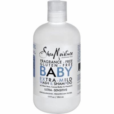 2 Pack - Shea Moisture Ultra-Sensitive Baby Extra Mild Wash & Shampoo, Fragrance Free 13 oz
