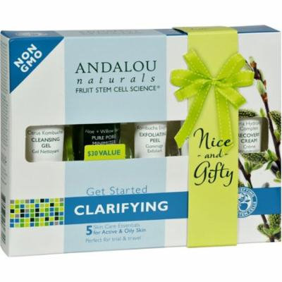 2 Pack - Andalou Naturals Get Started 5 Piece Clarifying Kit For Active & Oily Skin 1 ea