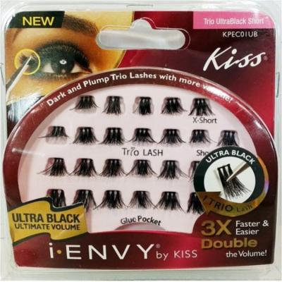 3 Pack - KISS iEnvy Trio Lashes, Ultra Black Short 26 ea