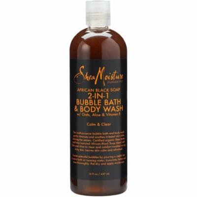 4 Pack - Shea Moisture African Black Soap 2-in1 Bubble Bath & Body Wash 16 oz